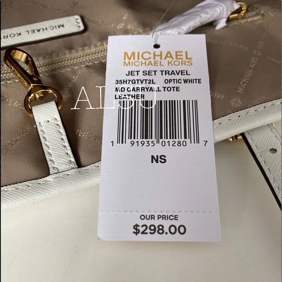 Michael Kors Carryall Tote Leather Optic White - Picture 9 of 9